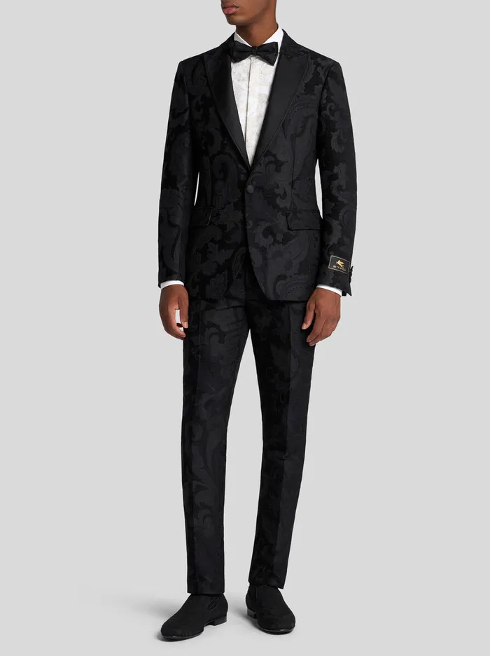 Men Etro Trousers Floral Paisley Evening Trousers With Band Detail Black Men Etro Trousers Floral Paisley Evening Trousers With Band Detail Black