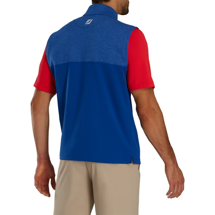 Men FootJoy Base MidLayers Heather Yoke HalfZip Vest Deep Blue