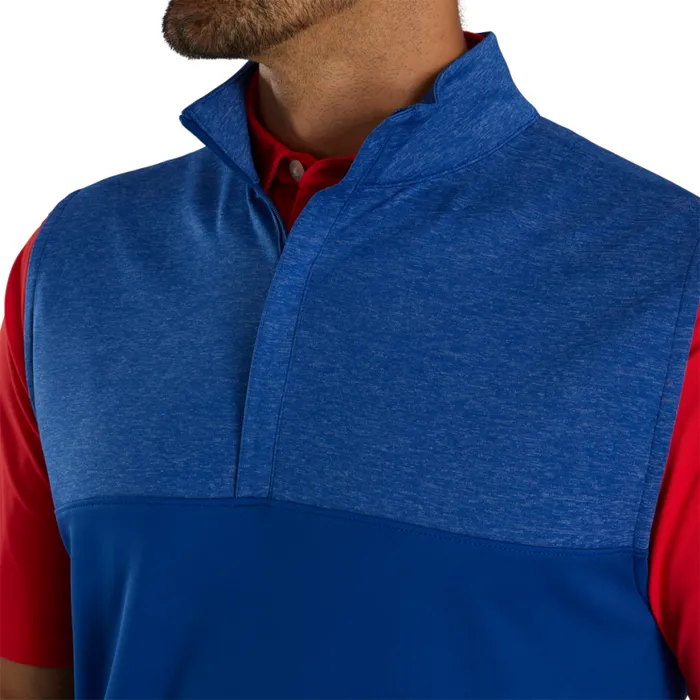 Men FootJoy Base MidLayers Heather Yoke HalfZip Vest Deep Blue