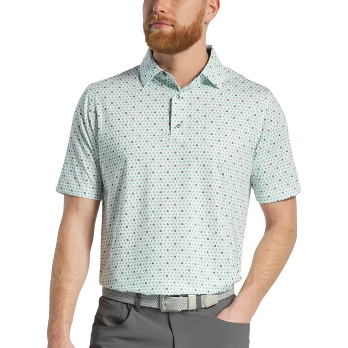 Men FootJoy Shirts Flying Wasp Lisle White Emerald Navy Men FootJoy Shirts Flying Wasp Lisle White Emerald Navy