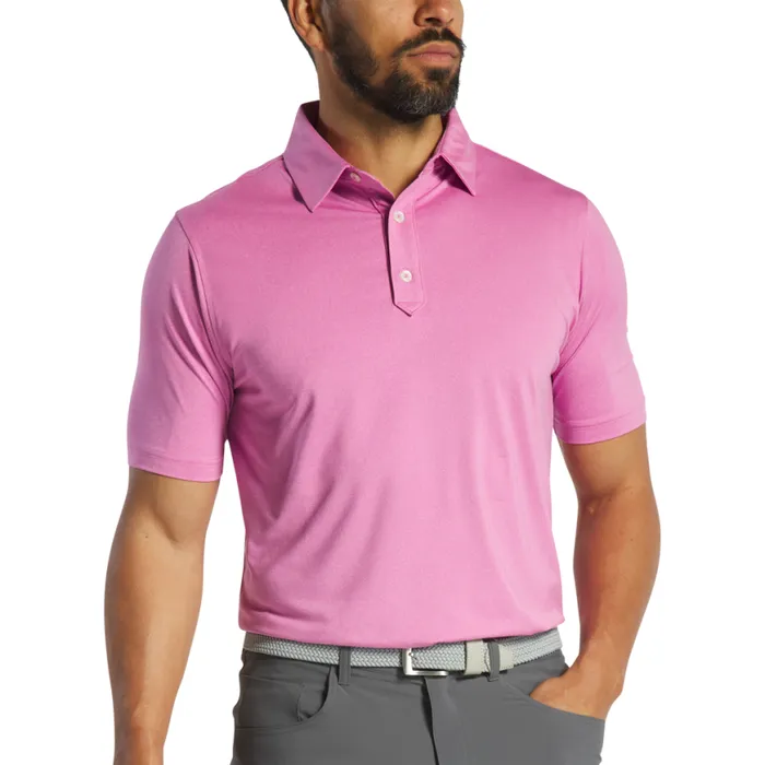 Men FootJoy Shirts Solid Lisle Heather Pink Men FootJoy Shirts Solid Lisle Heather Pink