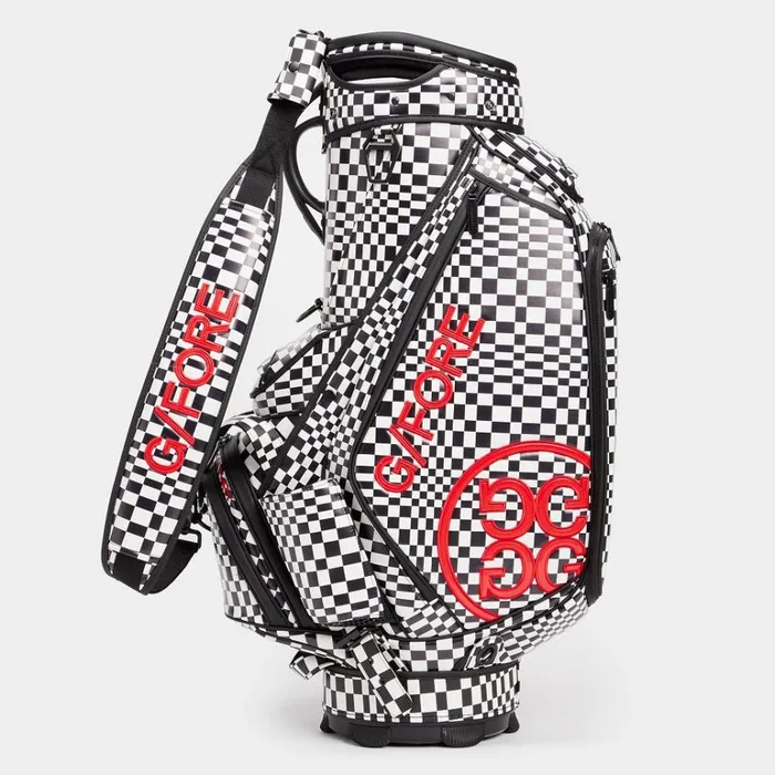 Men GFORE Black Distorted Check Tour Staff Golf Bags