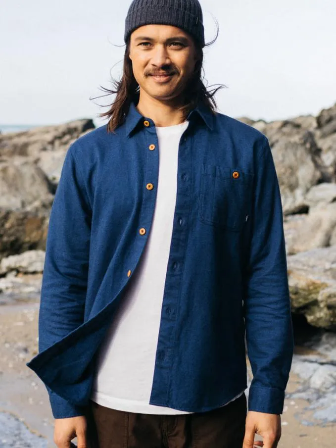 Men Gylly Shirt Atlantic Blue Finisterre Shirts