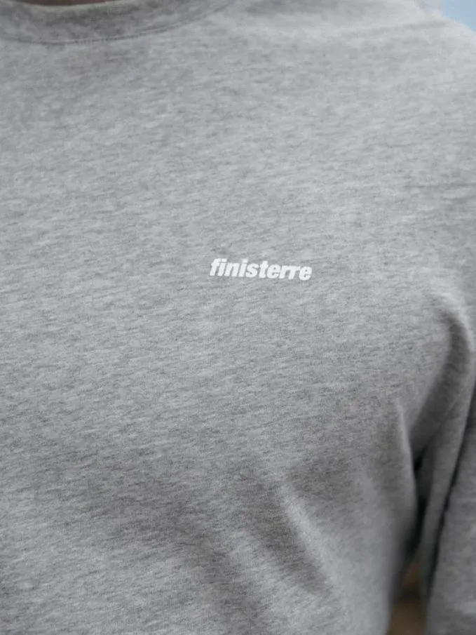 Men Harlyn Logo Long Sleeve TShirt Grey Marl Finisterre TShirts