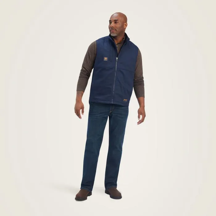 Men Jackets and Vests Ariat Rebar DuraCanvas Vest Navy Men Jackets and Vests Ariat Rebar DuraCanvas Vest Navy
