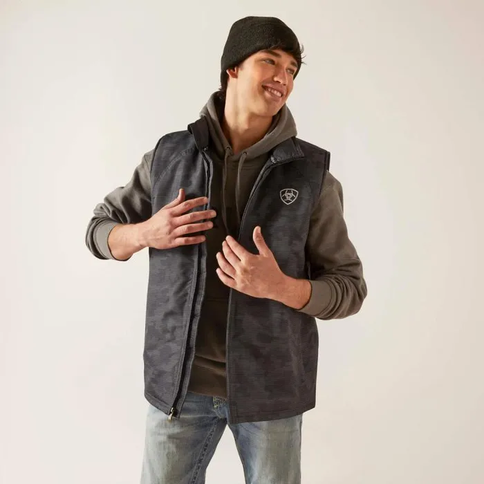 Men Jackets and Vests Ariat Team Logo Insulated Vest Ebony Camo
