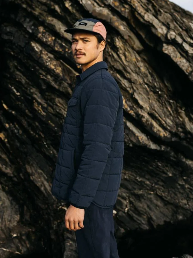 Men Lapwing Shirt Navy Finisterre Jackets Coats and Gilets