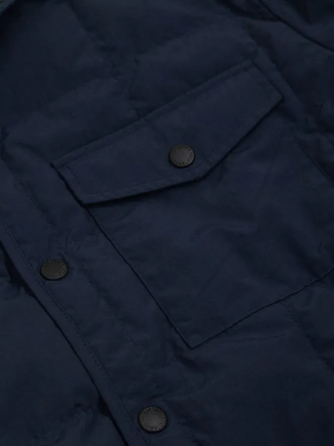 Men Lapwing Shirt Navy Finisterre Jackets Coats and Gilets