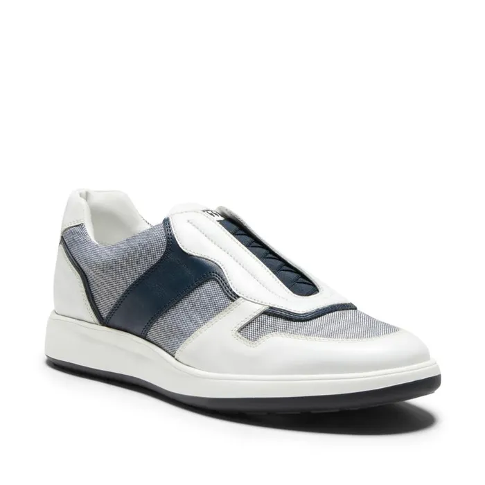 Men Leather And Fabric Sneakers White Fratelli Rossetti Sneakers