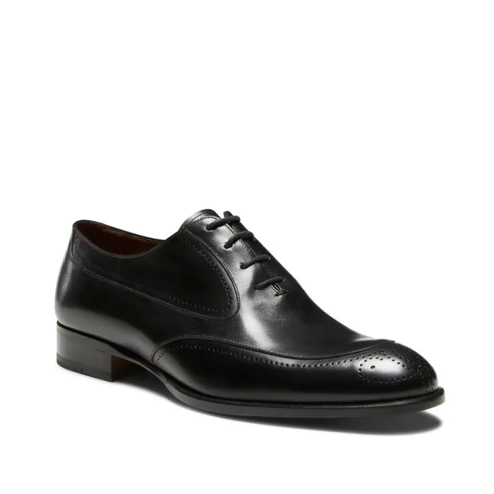 Men Leather LaceUp Shoe Black Fratelli Rossetti LaceUp Shoes