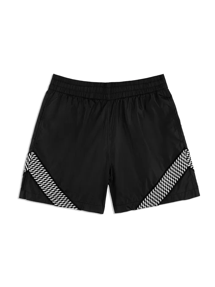 Men Nylon Sergio Tacchini Dama Track Short Black Beauty
