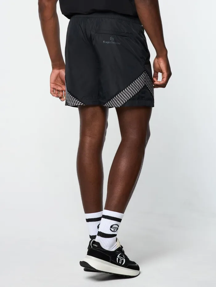 Men Nylon Sergio Tacchini Dama Track Short Black Beauty