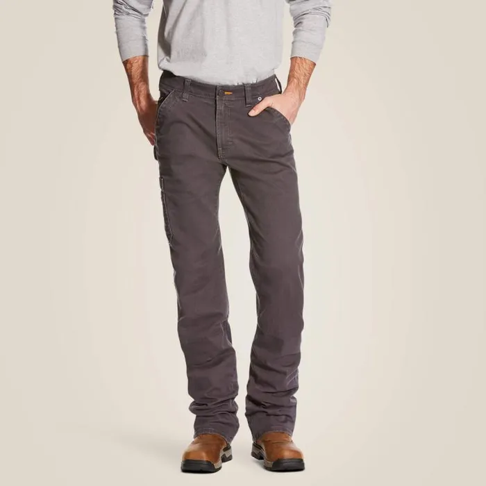 Men Pants and Shorts Ariat Rebar M4 Relaxed DuraStretch Washed Twill Dungaree Boot Cut Pant Rebar Grey Men Pants and Shorts Ariat Rebar M4 Relaxed DuraStretch Washed Twill Dungaree Boot Cut Pant Rebar Grey