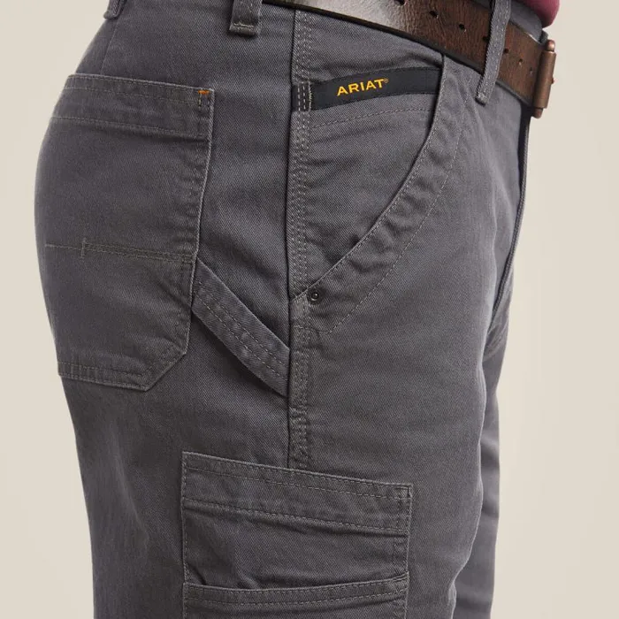 Men Pants and Shorts Ariat Rebar M4 Relaxed DuraStretch Washed Twill Dungaree Boot Cut Pant Rebar Grey Men Pants and Shorts Ariat Rebar M4 Relaxed DuraStretch Washed Twill Dungaree Boot Cut Pant Rebar Grey