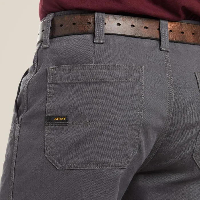 Men Pants and Shorts Ariat Rebar M4 Relaxed DuraStretch Washed Twill Dungaree Boot Cut Pant Rebar Grey Men Pants and Shorts Ariat Rebar M4 Relaxed DuraStretch Washed Twill Dungaree Boot Cut Pant Rebar Grey
