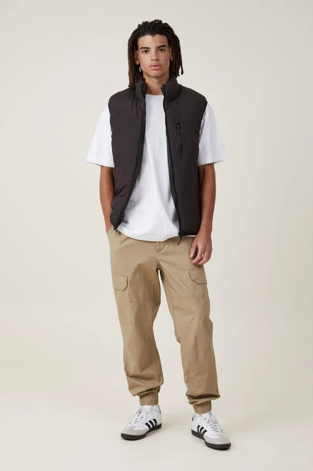 Men Pants Cotton On Ripstop Jogger Light Camel