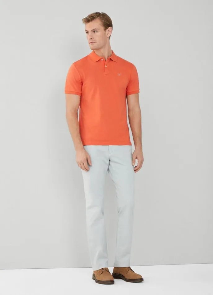 Men Polo Shirts Hackett London Slim Fit Pique Polo Shirt Mandarin Orange