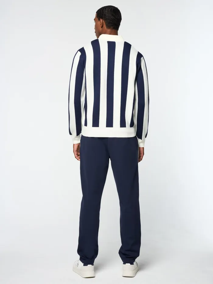 Men Polos Sergio Tacchini Gioco Jacquard Long Sleeve Polo Gardenia