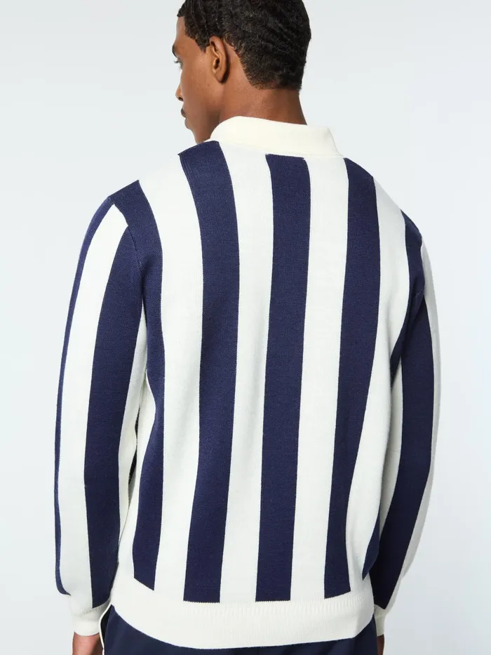 Men Polos Sergio Tacchini Gioco Jacquard Long Sleeve Polo Gardenia