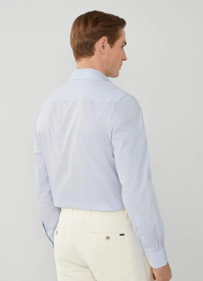 Men Shirts Hackett London Classic Fit Checked Shirt Navywhite