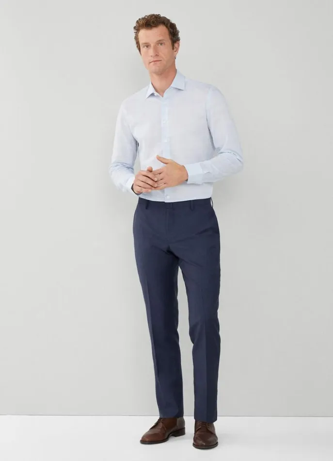 Men Shirts Hackett London Slim Fit Checked Shirt Sky Blue