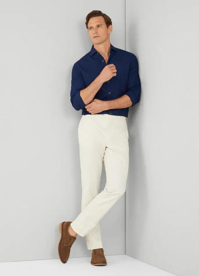 Men Shirts Hackett London Slim Fit Denim Shirt Navy