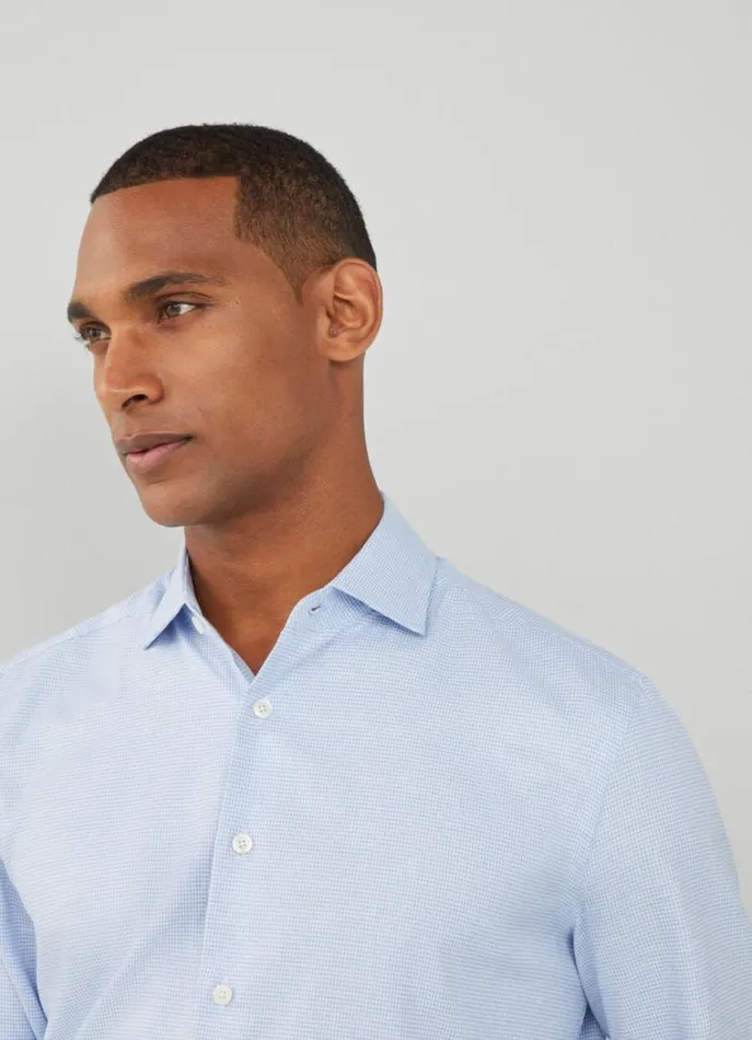 Men Shirts Hackett London Slim Fit Puppytooth Shirt Bluewhite