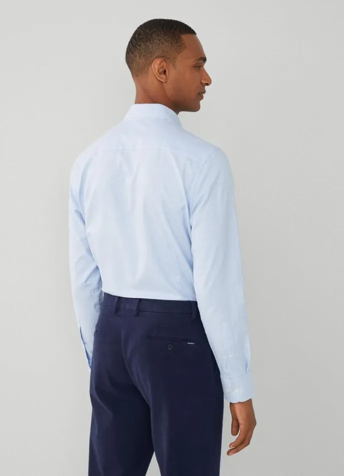 Men Shirts Hackett London Slim Fit Puppytooth Shirt Bluewhite