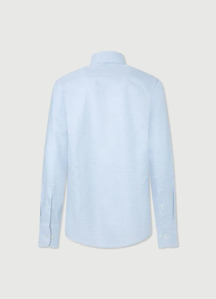 Men Shirts Hackett London Slim Fit Puppytooth Shirt Bluewhite