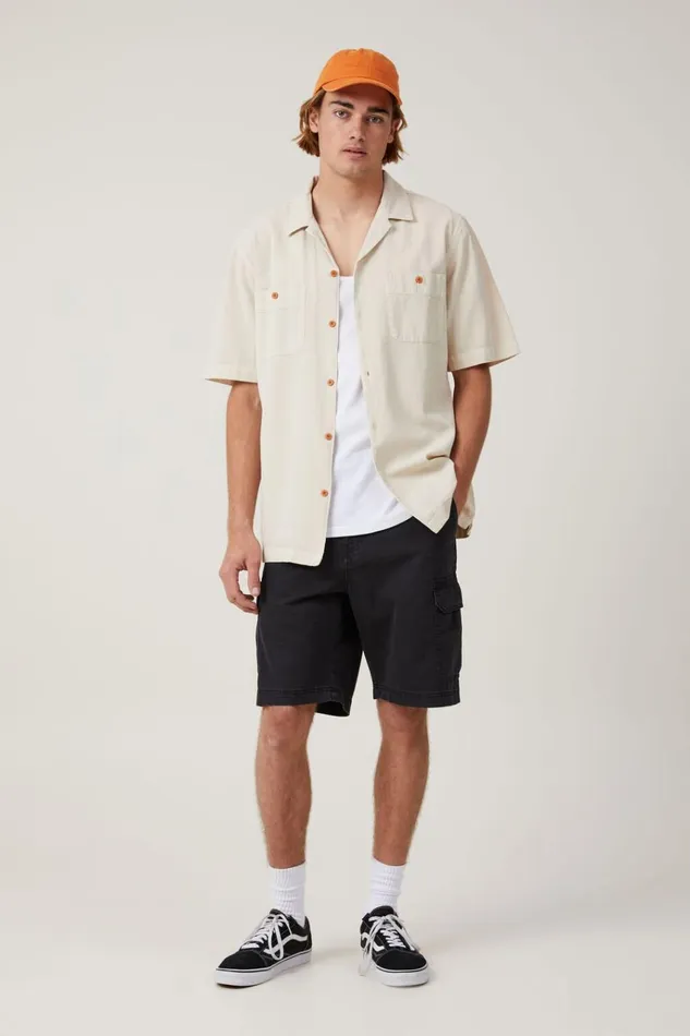Men Shorts Cotton On Tactical Cargo Short Jet Black