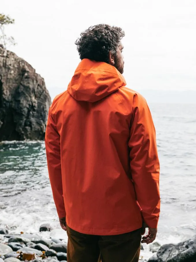 Men Skybird Waterproof Jacket Bright Orange Finisterre Jackets Coats and Gilets
