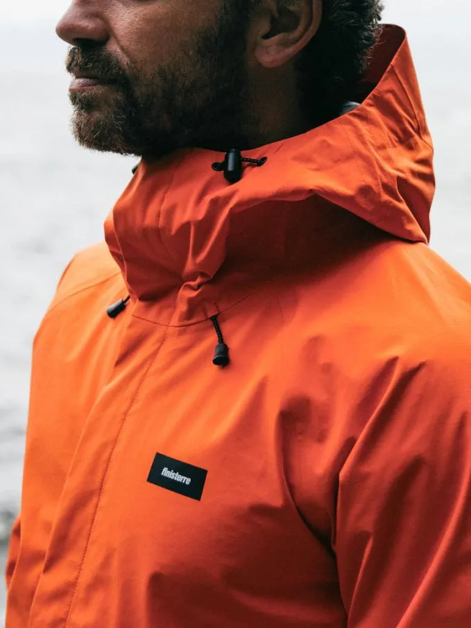 Men Skybird Waterproof Jacket Bright Orange Finisterre Jackets Coats and Gilets