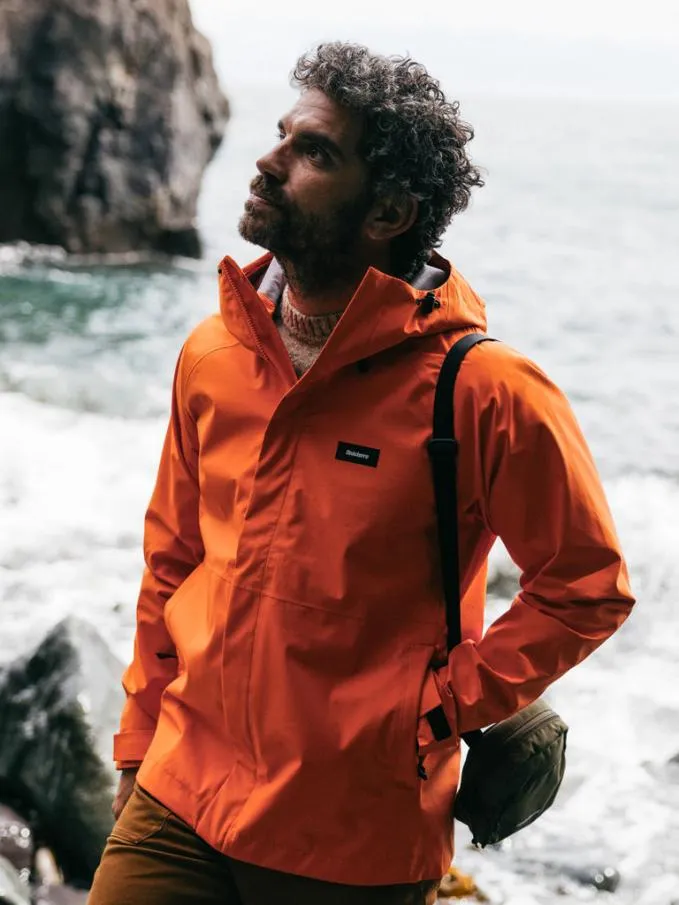 Men Skybird Waterproof Jacket Bright Orange Finisterre Jackets Coats and Gilets