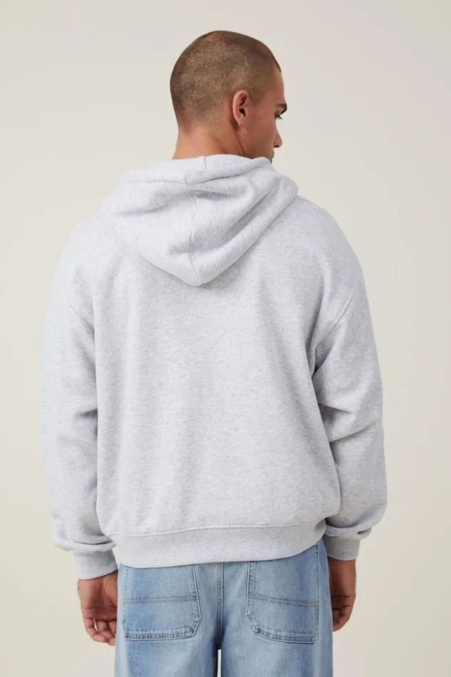 Men Sweats and Hoodies Cotton On Box Fit Zip Up Hoodie Grey Marle Two Way Zip Men Sweats and Hoodies Cotton On Box Fit Zip Up Hoodie Grey Marle Two Way Zip