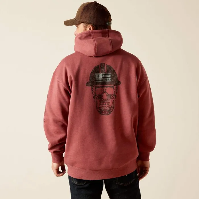 Men Sweatshirts and Hoodies Ariat Rebar Roughneck Pullover Hoodie Roan Rouge Heather