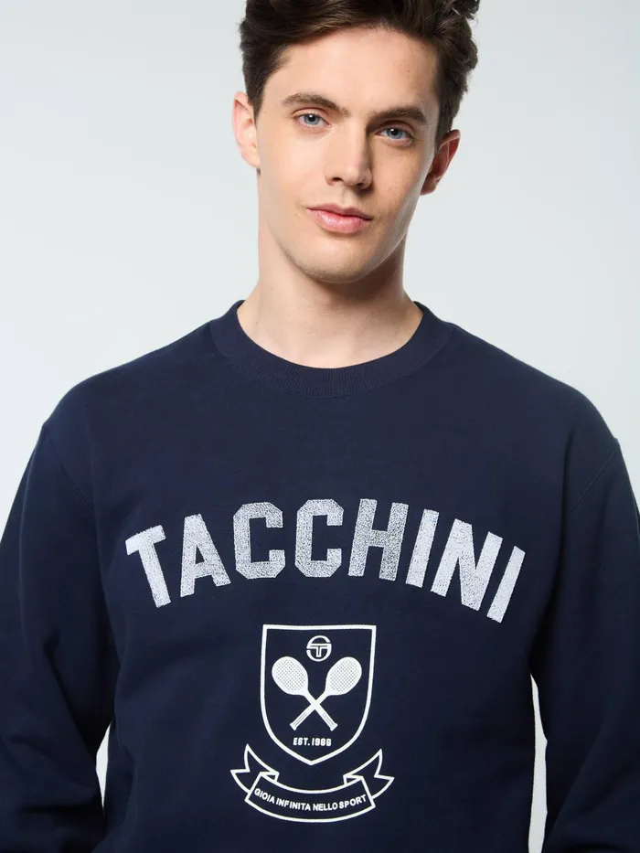 Men Sweatshirts And Hoodies Sergio Tacchini Varsita Crewneck Maritime Blue