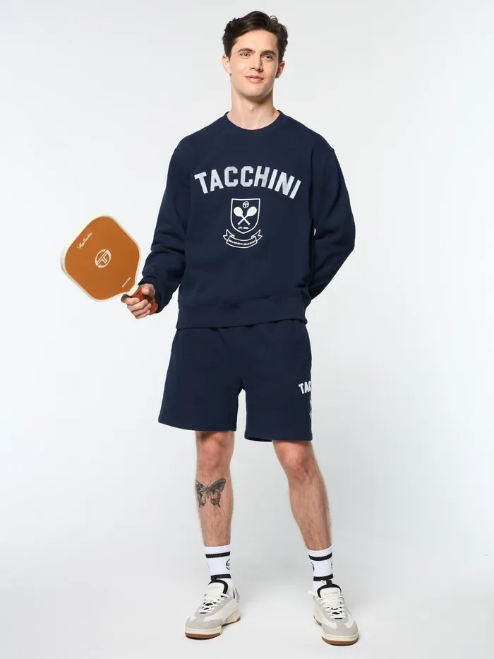 Men Sweatshirts And Hoodies Sergio Tacchini Varsita Crewneck Maritime Blue