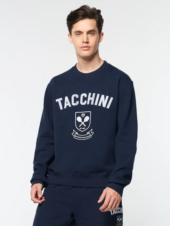Men Sweatshirts And Hoodies Sergio Tacchini Varsita Crewneck Maritime Blue