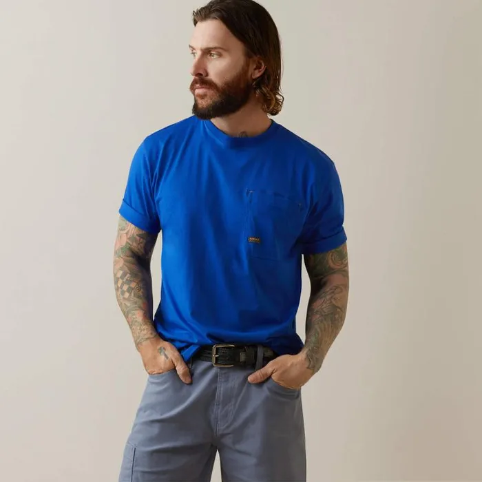 Men TShirts and Polos Ariat Rebar Workman Logo TShirt Royal Blue usa Men TShirts and Polos Ariat Rebar Workman Logo TShirt Royal Blue usa