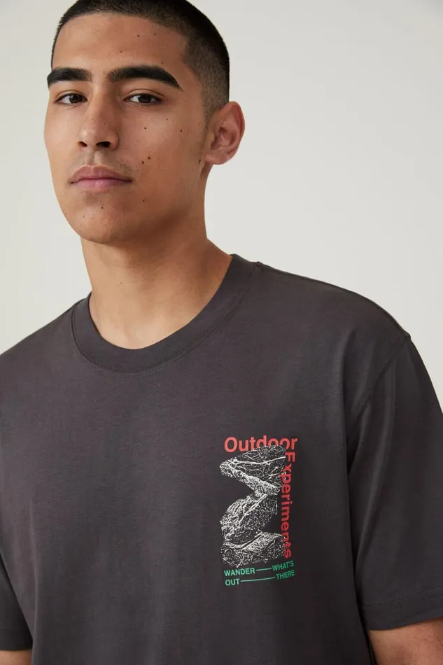 Men Tees and Tanks Cotton On Loose Fit Art TShirt Faded Slateoutdoor Experiments Men Tees and Tanks Cotton On Loose Fit Art TShirt Faded Slateoutdoor Experiments