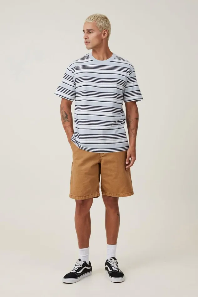 Men Tees and Tanks Cotton On Loose Fit Stripe TShirt Sky Blue Everyday Stripe Men Tees and Tanks Cotton On Loose Fit Stripe TShirt Sky Blue Everyday Stripe