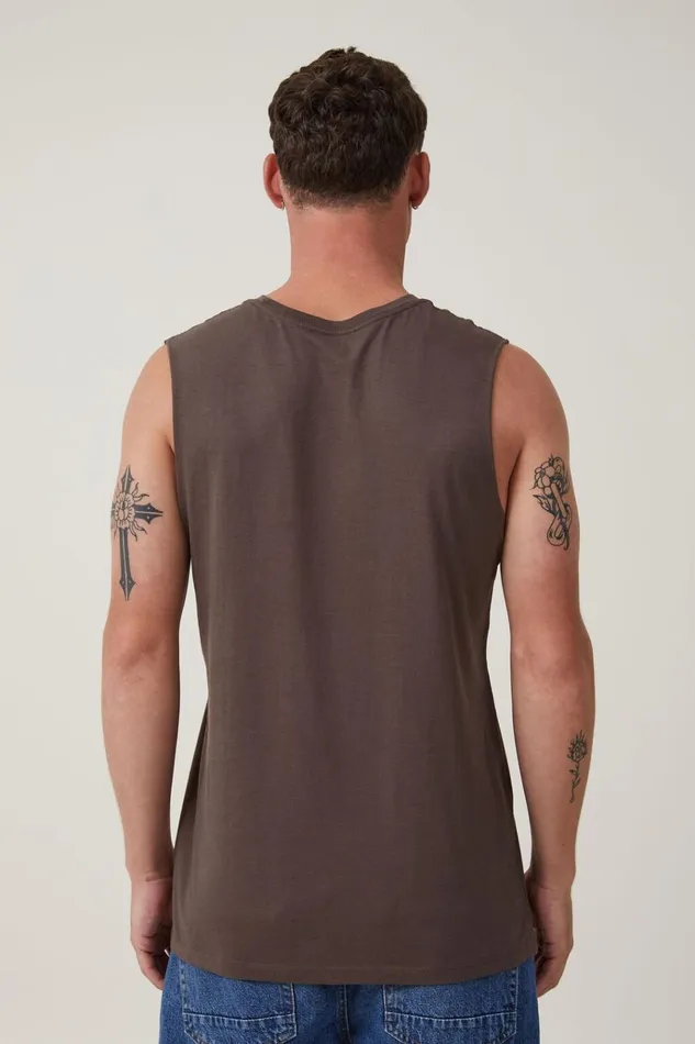 Men Tees and Tanks Cotton On Organic Muscle Ashen Brown Men Tees and Tanks Cotton On Organic Muscle Ashen Brown