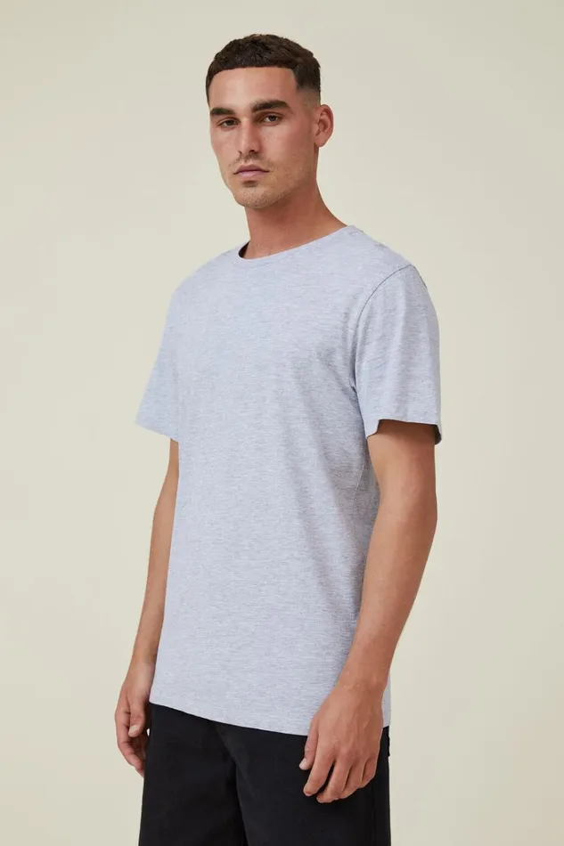 Men Tees and Tanks Cotton On Organic Regular Fit Crew TShirt Light Grey Marle