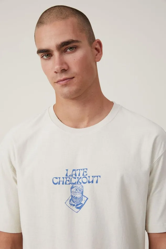 Men Tees and Tanks Cotton On Premium Loose Fit Art TShirt Bone Late Checkout Men Tees and Tanks Cotton On Premium Loose Fit Art TShirt Bone Late Checkout