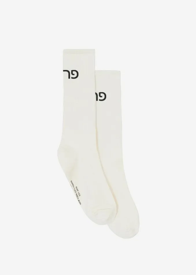 Men The Frankie Shop Frankie In Hebrew Ribbed Socks 8211 Vanilla Vanilla