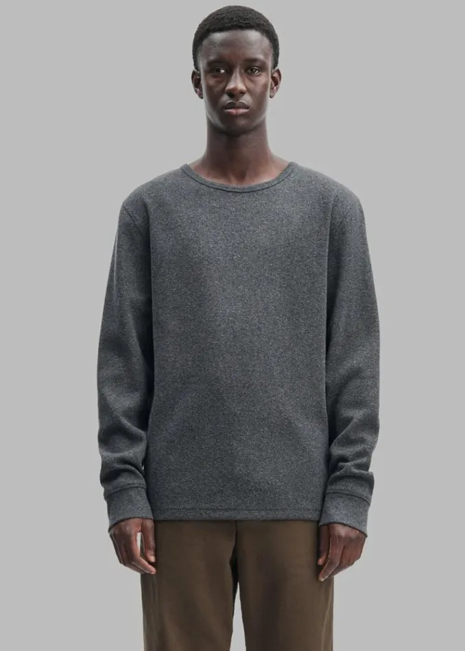 Men The Frankie Shop Samse Samse Malthe Long Sleeve TShirt 8211 Black Melange Black Melange
