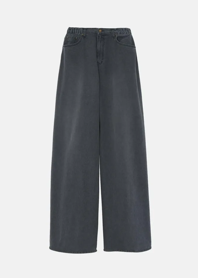 Men The Frankie Shop Sasha Men Wide Leg Jeans 8211 Dark Grey Dark Grey