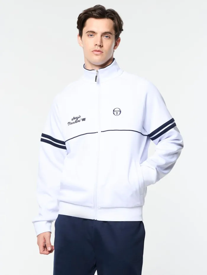 Men Tracksuits Sergio Tacchini Orion Davis Track Jacket White Maritime Blue