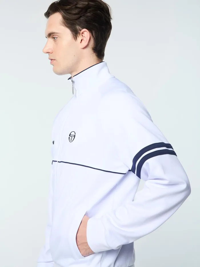Men Tracksuits Sergio Tacchini Orion Davis Track Jacket White Maritime Blue