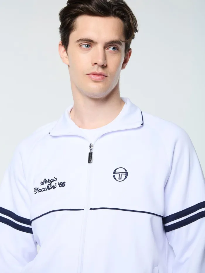 Men Tracksuits Sergio Tacchini Orion Davis Track Jacket White Maritime Blue